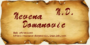 Nevena Domanović vizit kartica